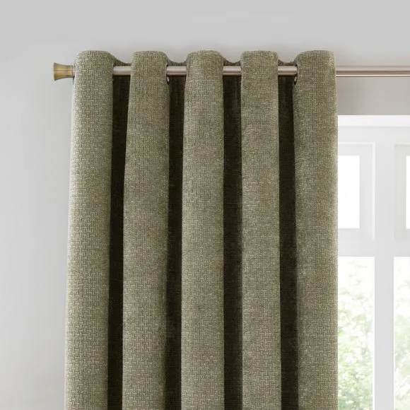 Alayna Chenille Eyelet Curtains (Blackout Available)