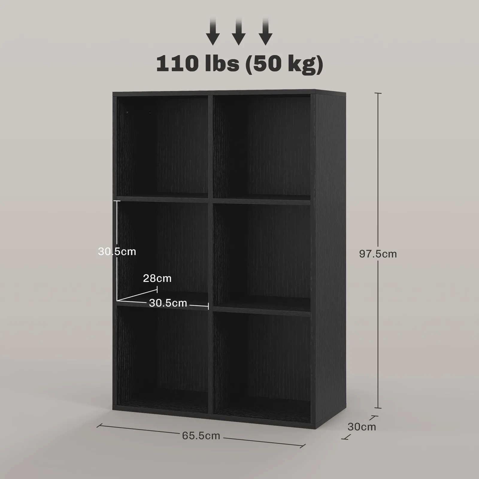 HOMCOM Cubic Cabinet Bookcase Storage Shelves for Home Office in Black 3