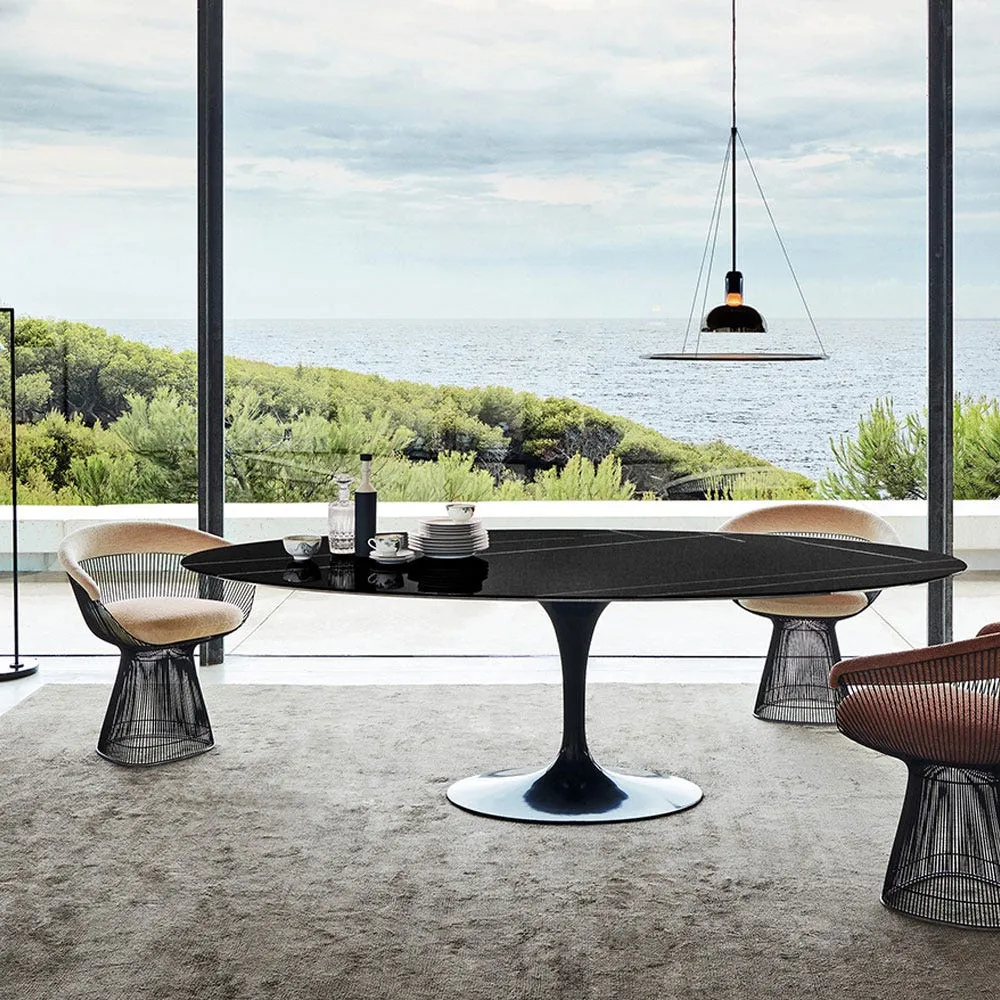 Knoll Saarinen Dining Table with Black Base in Verdi Alpi 244cm 4
