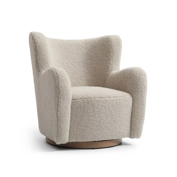 Theo Natural Borg Swivel Armchair 6