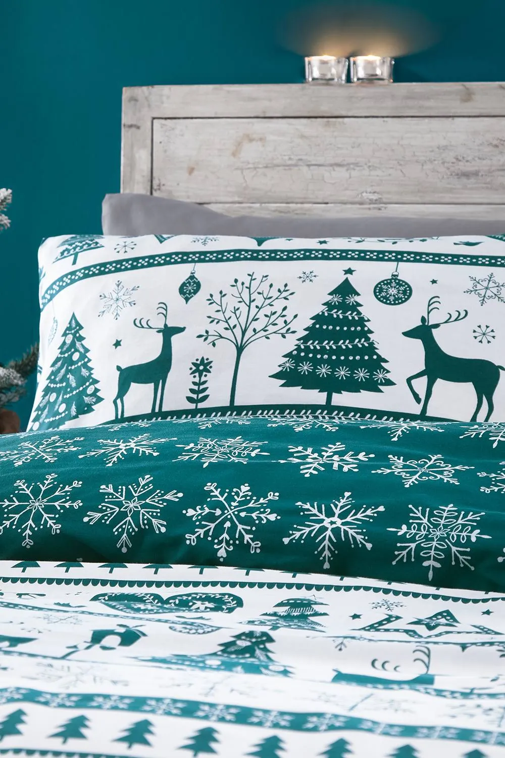 Portfolio Home Noel Christmas Duvet Cover Set in Teal 3