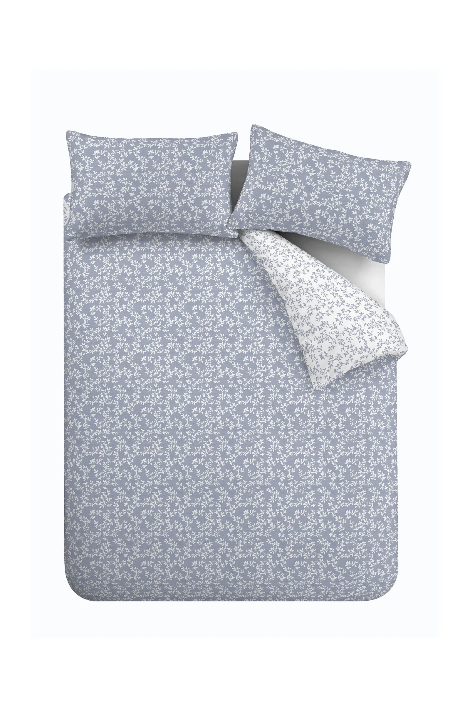 Bianca 'Shadow Leaves' 200TC Cotton Duvet Cover Set in Blue 5