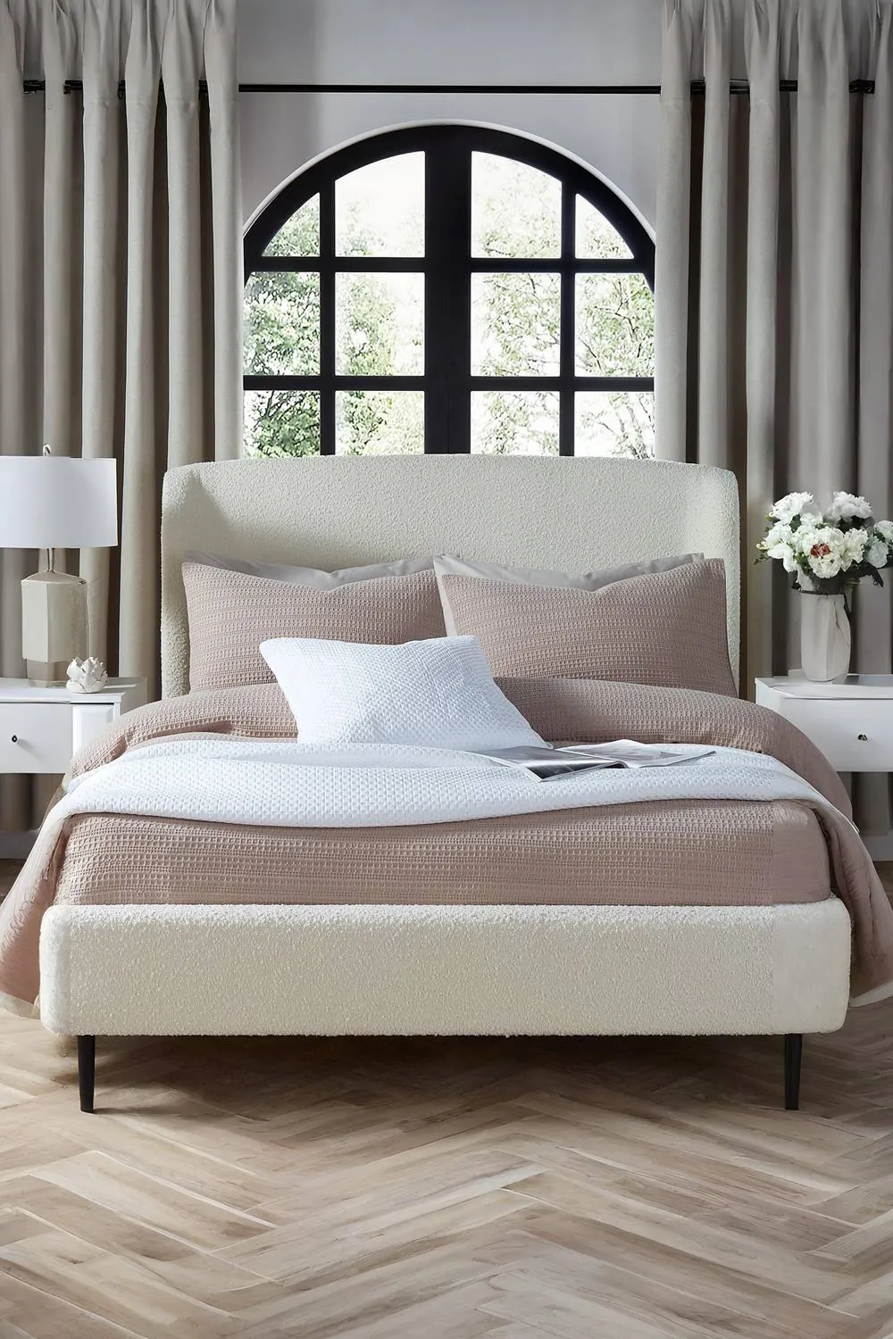 Julian Bowen Eden Upholstered Bed in Ivory 2