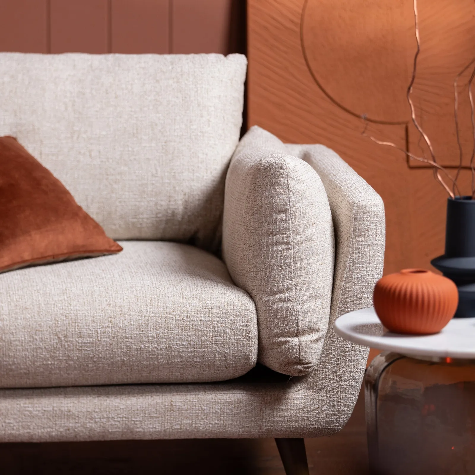 Malmo 2 Seater Sofa, White Fabric | Barker & Stonehouse 5