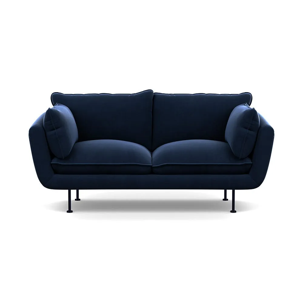 Heal's Allora 2 Seater Sofa Smart Velvet Dusk Black Feet 1