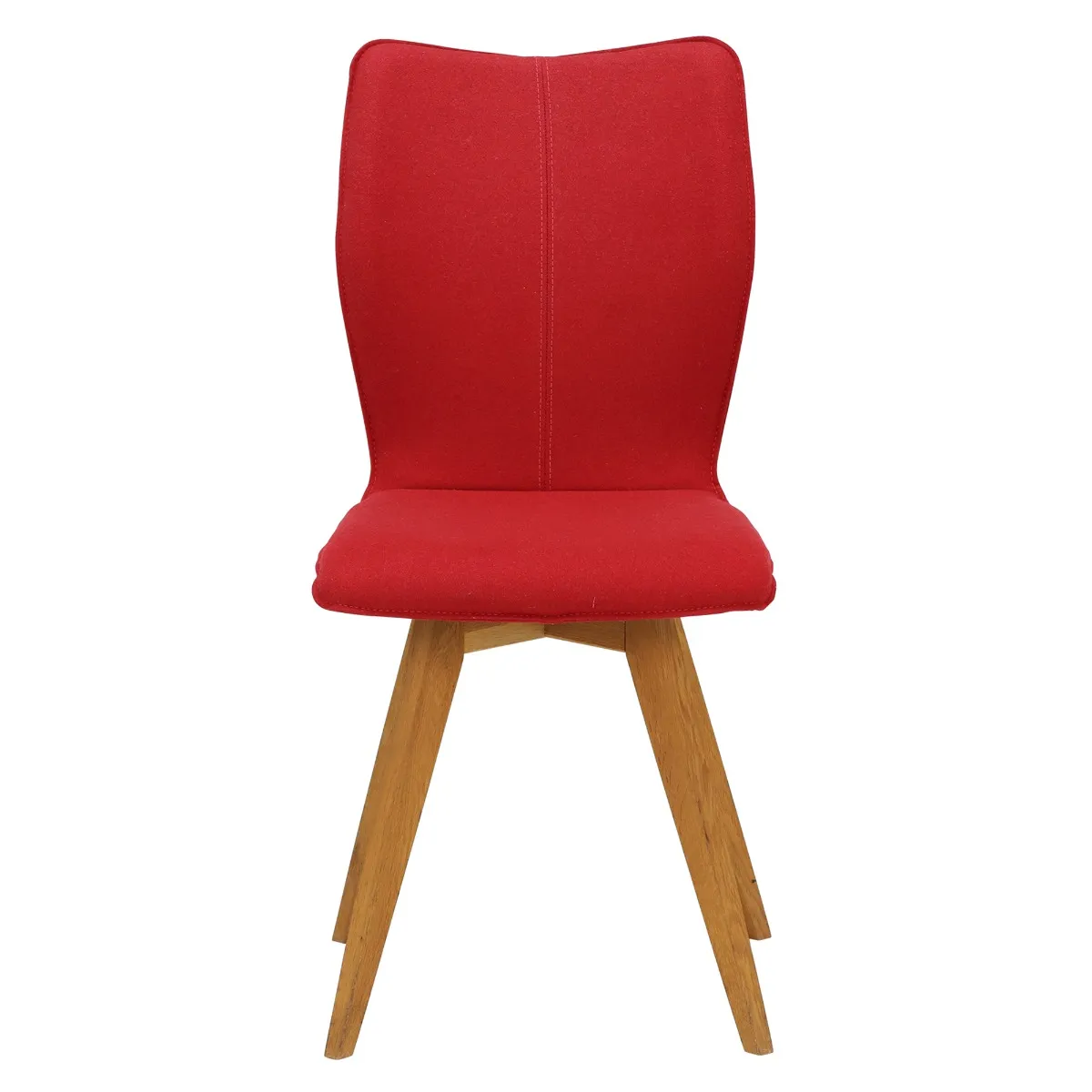 Poppy Retro Fabric Dining Chair - Red - Fabric - Plain - W50 x D53 x H90cm - Barker & Stonehouse