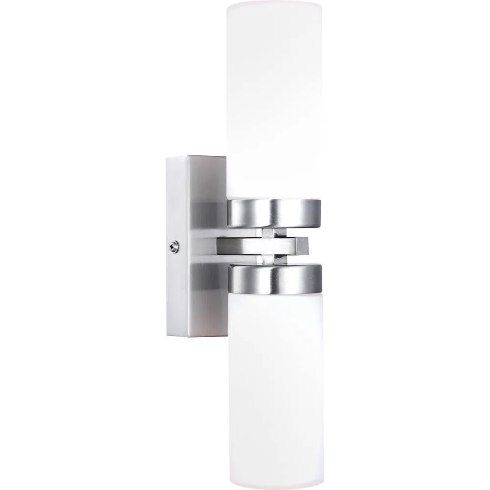 Netlighting Space Bathroom Wall Lamp Matt Nickel 2x E14 in Grey