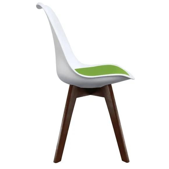 Fusion Living Soho White Plastic Dining Chair with Squared Legs 4