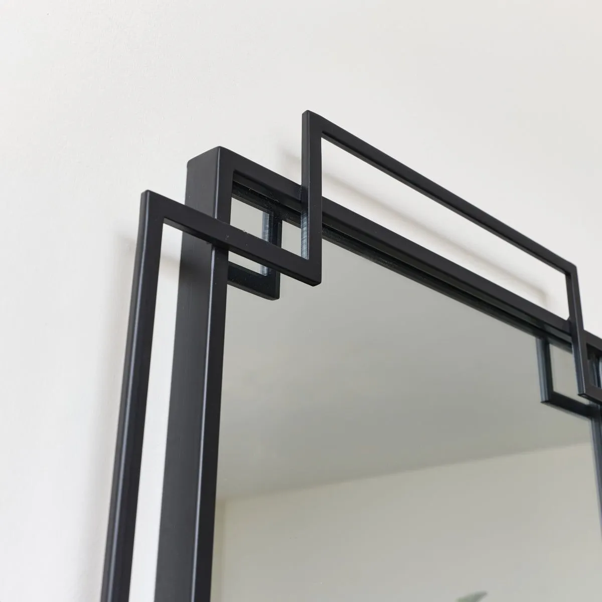 Melody Maison Black Geometric Matt Wall Mirror 94cm X 48cm 4