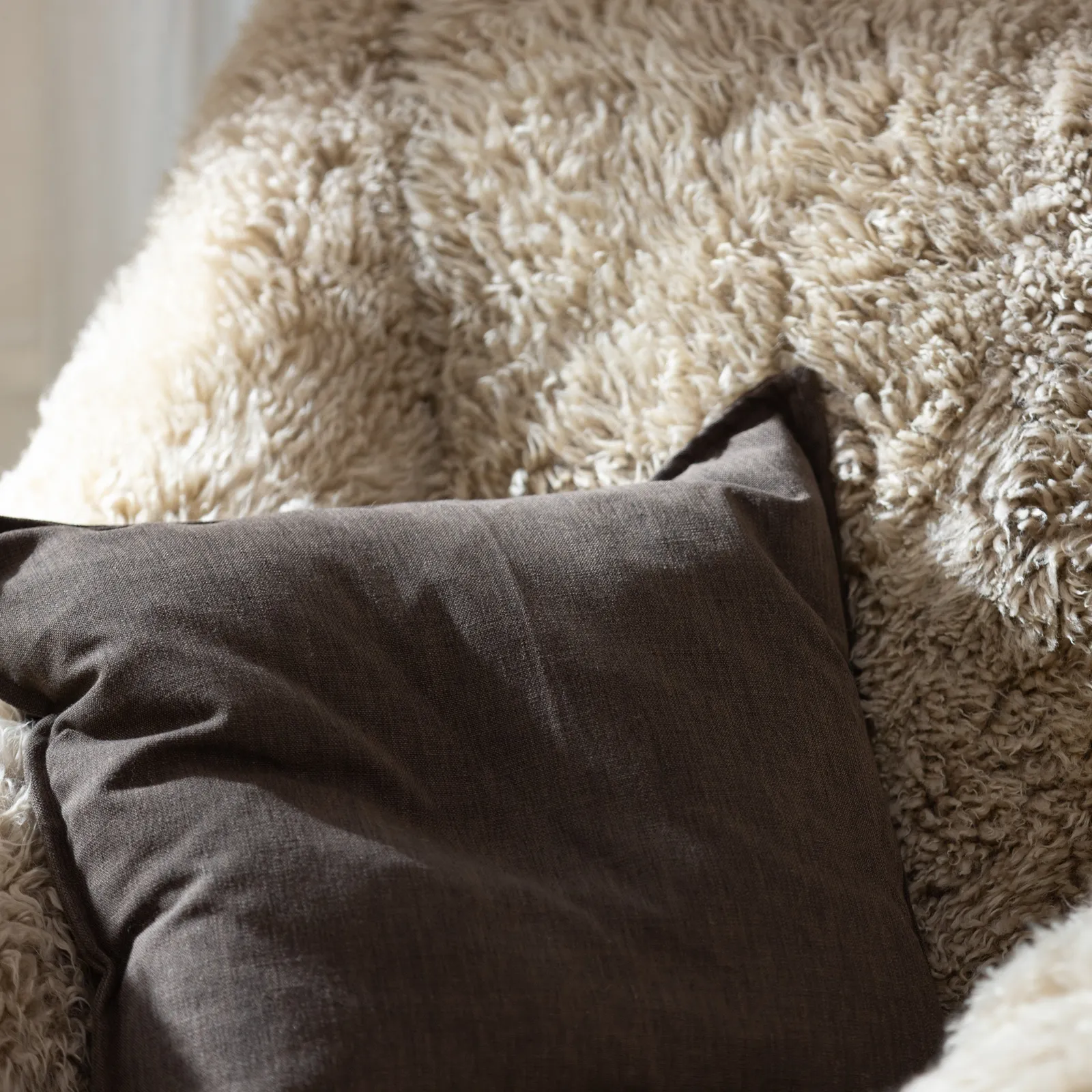 Tetrad Nappa Armchair Auckland Long Hair, Neutral Fabric | Barker & Stonehouse 6