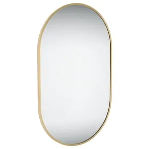 Sensio Archie Brass Pill Shaped Bathroom Mirror - 800 x 500mm