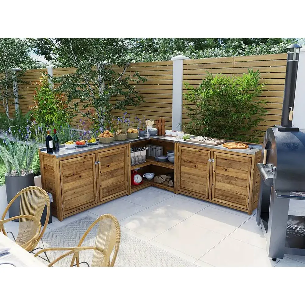 Dunster House Garden Kitchen Double, W2m x D2m / W7' x D7' in Brown 2