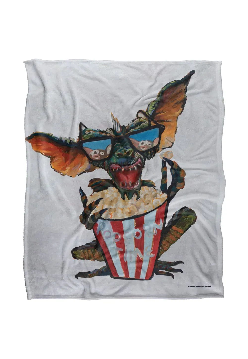 Warner Bros. Gremlins Popcorn Time Silky Touch Super Soft Throw Blanket 152 X 127 cm in White