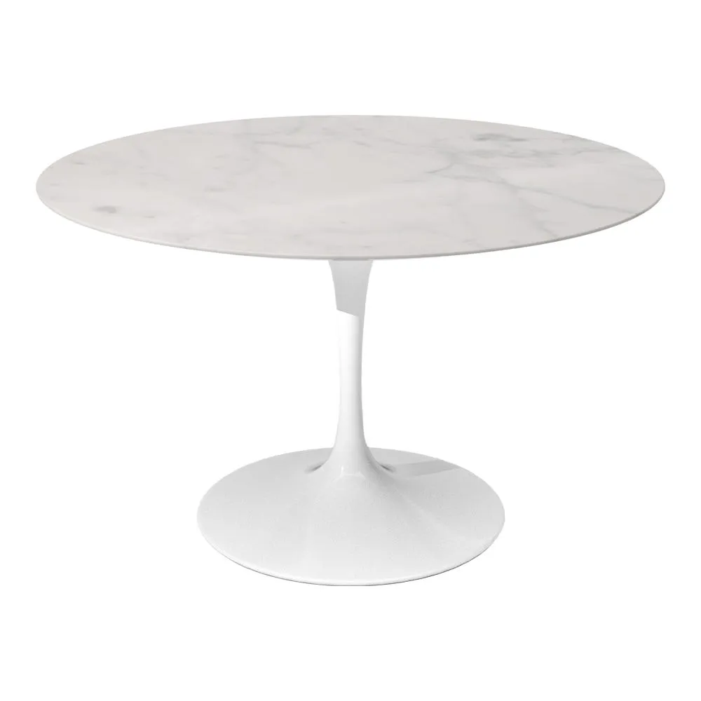 Knoll Saarinen Dining Table with White Base in Statuarietto 120cm 3