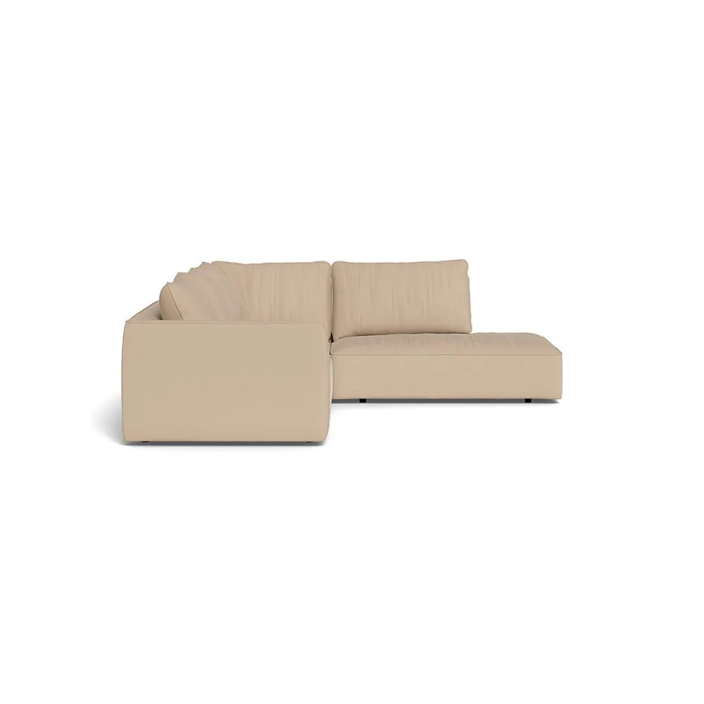 Heal's Morven Right Hand Facing Large Corner Sofa Capelo Linen-Cotton Bamboo Black Feet 1