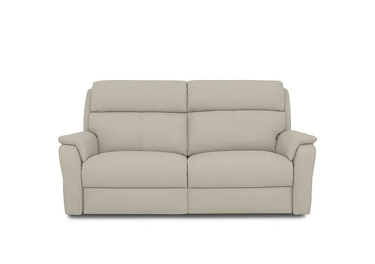 Vito Leather 3 Seater Recliner Sofa with Headrests and Power Lumbar