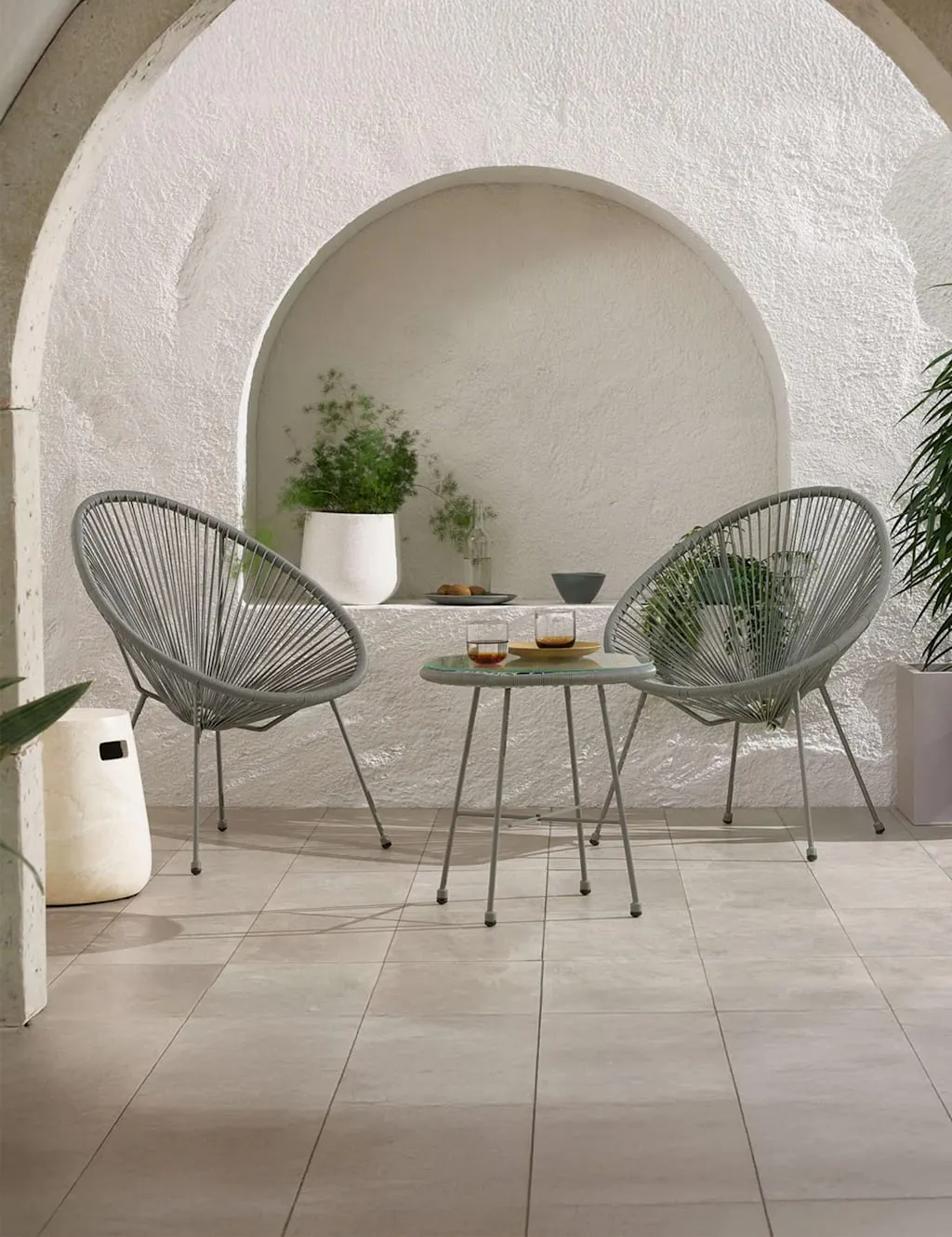Royalcraft Monaco Rattan Bistro Table and 2 Chairs Grey