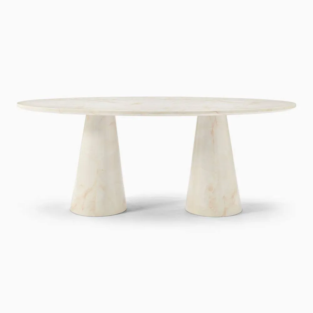 FurnitureboxUK Palma Oval Marble Effect 6-8 Seater Dining Table in Cream 3