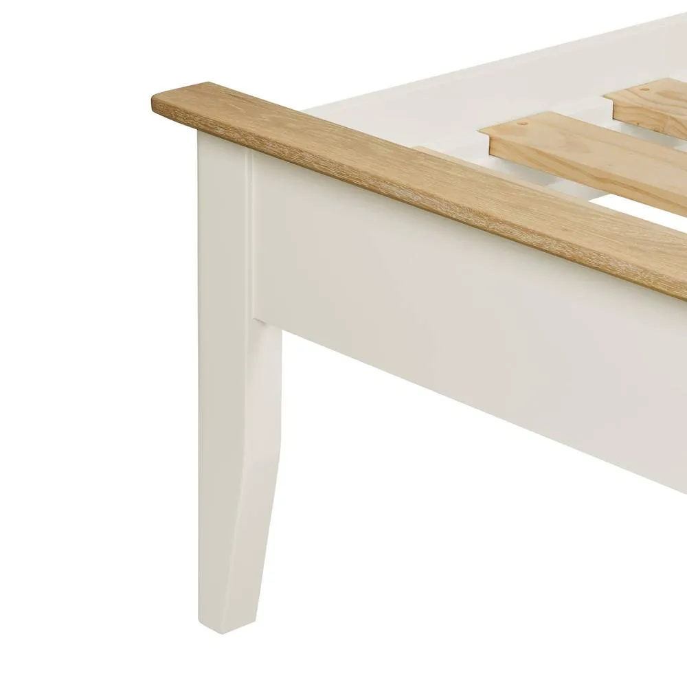Statement Furniture Pembroke Double Bed Frame 4ft6 with Slatted Headboard in Cream 4