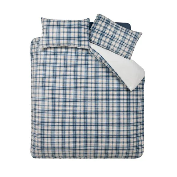 Catherine Lansfield Cosy Ribbed Check Duvet Cover & Pillowcase Set 4
