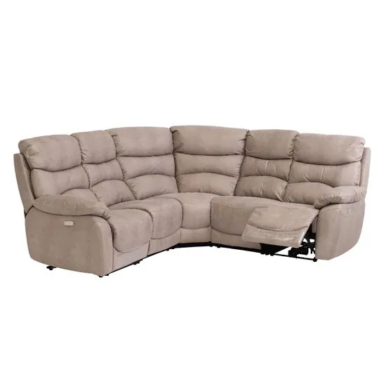 Layla Fabric Upholstered Corner Group Sofa Set In Natural