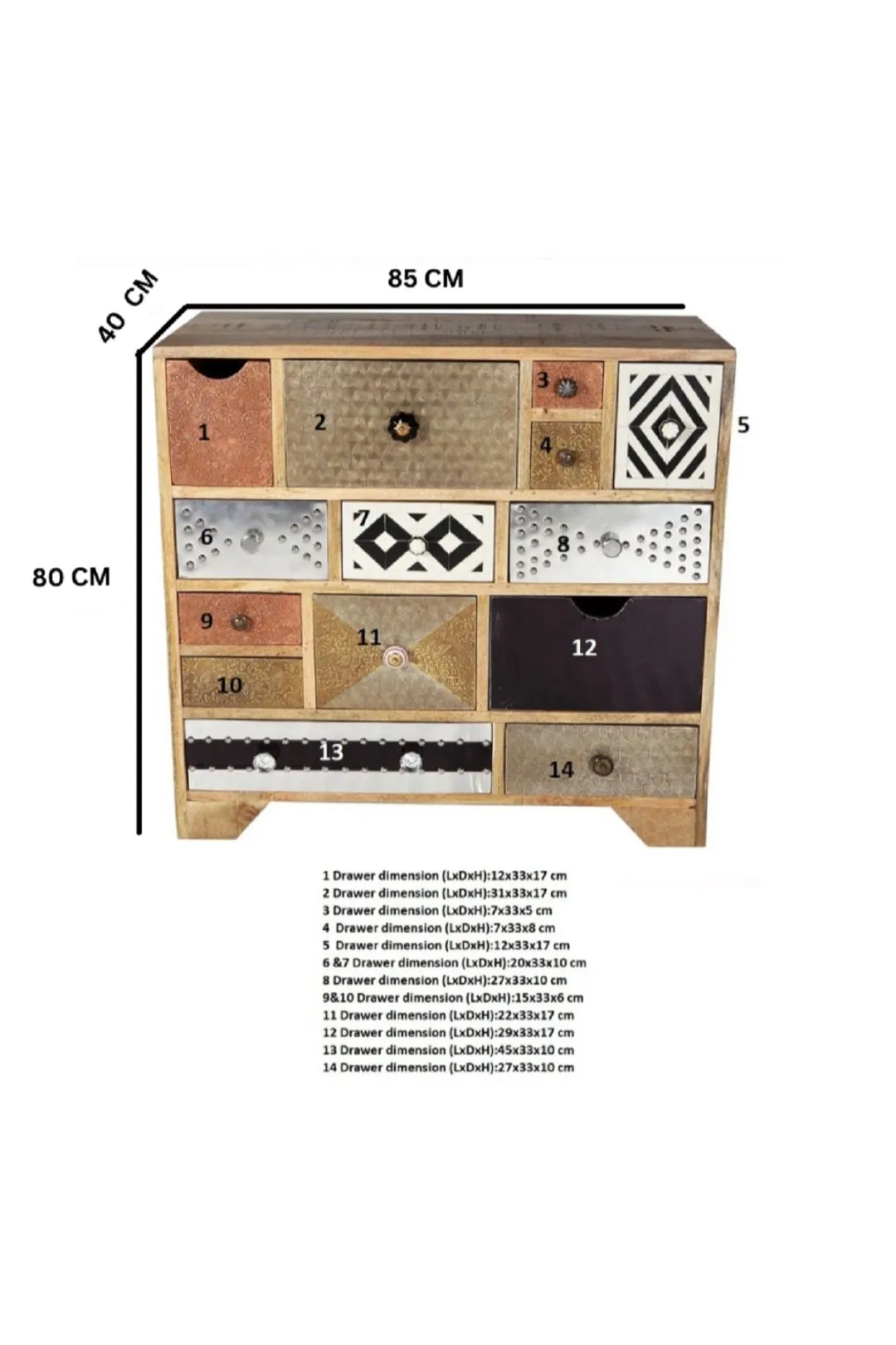 IH Design Celis Limited Edition Multi Drawer Chest in Brown 3