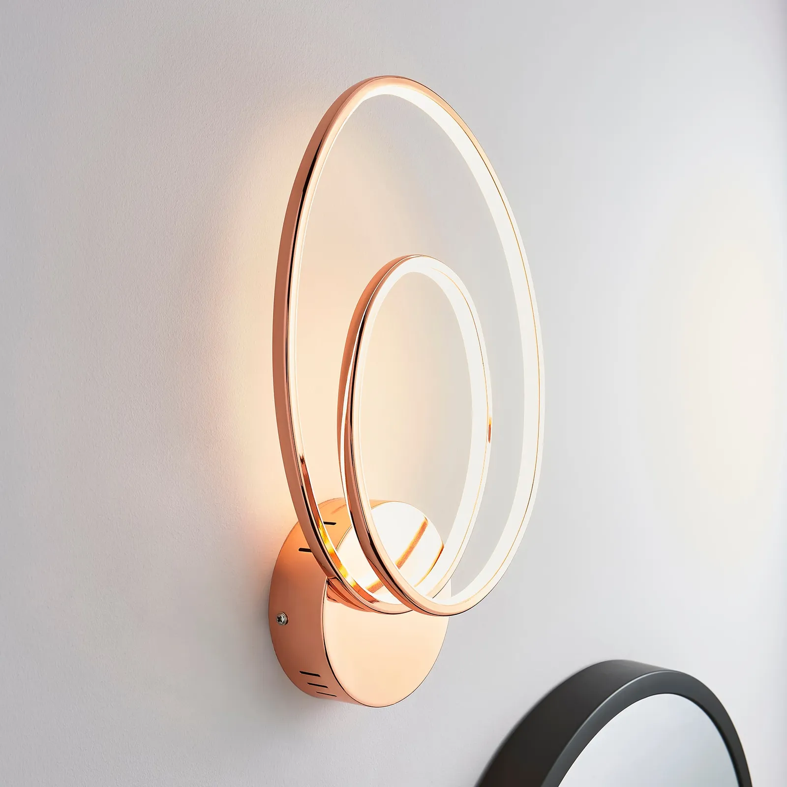 Menton Integrated LED Swirl Copper Wall Light Copper