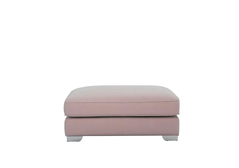 Isobel Rectangular Footstool - Cotton Candy with Chrome Feet