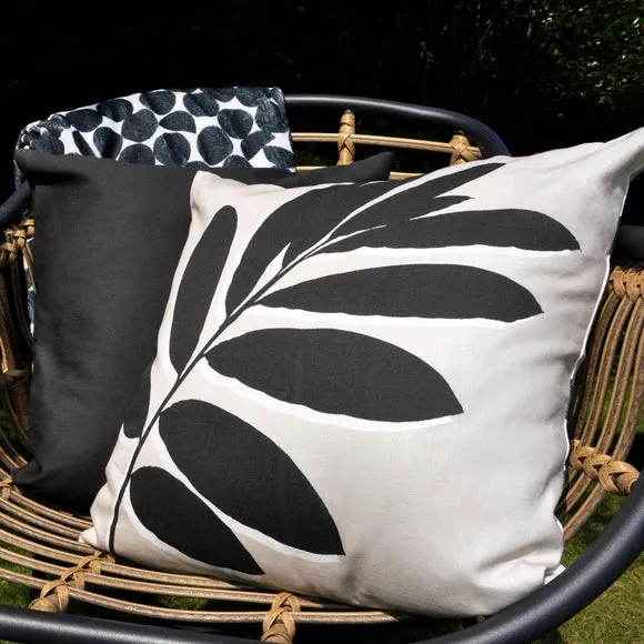 Leaf Print Outdoor Cotton Square Filled Cushion 2