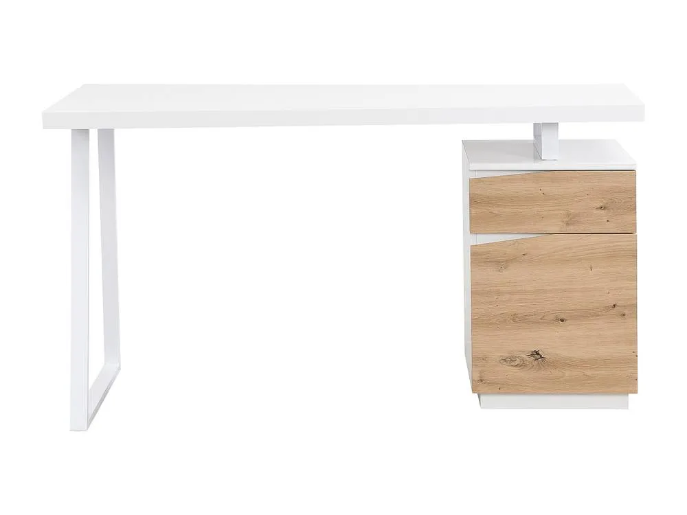 Vente-unique 1 Drawer & 1 Door Desk - MDF & Steel - Colours: Natural & White in Light Oak 5