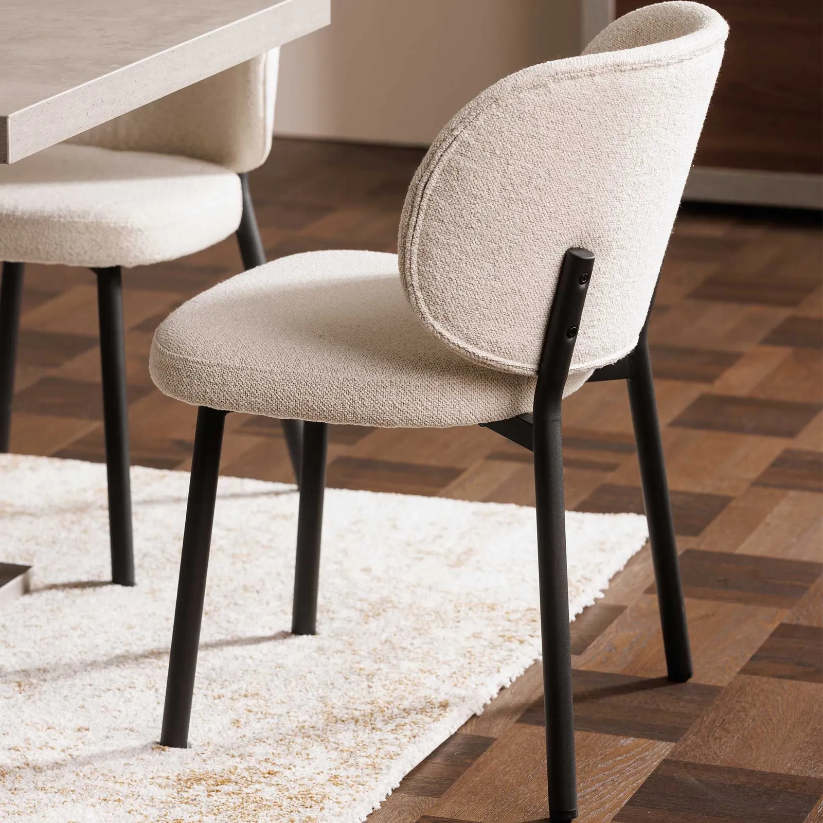 Elodie Dining Chair, Neutral Boucle | Barker & Stonehouse 3