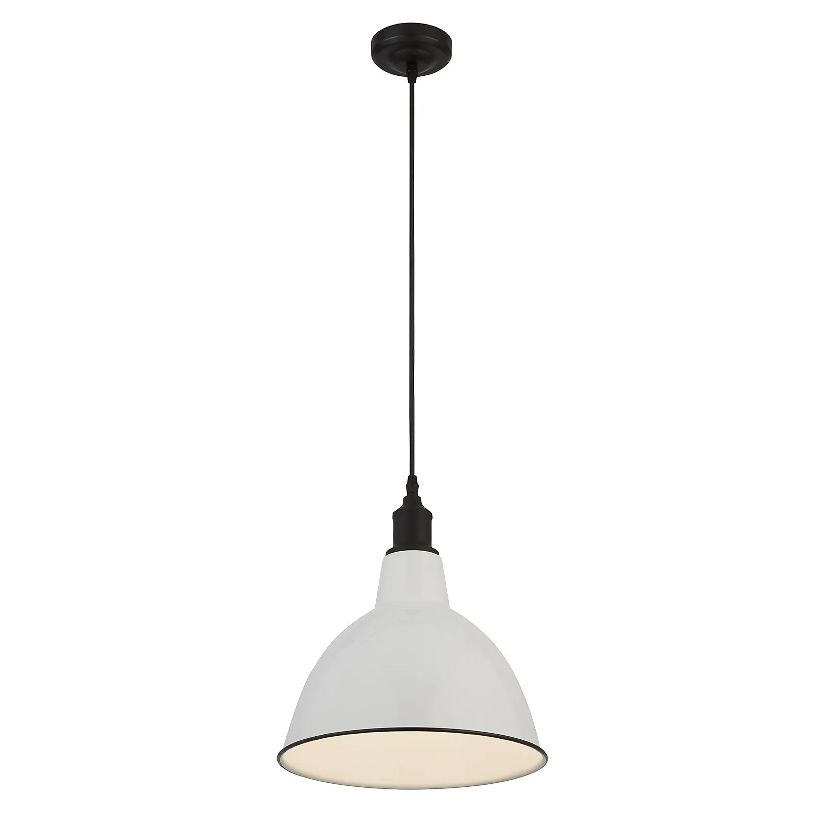 Country Living Farmhouse Dome Pendant Light - White - 31cm