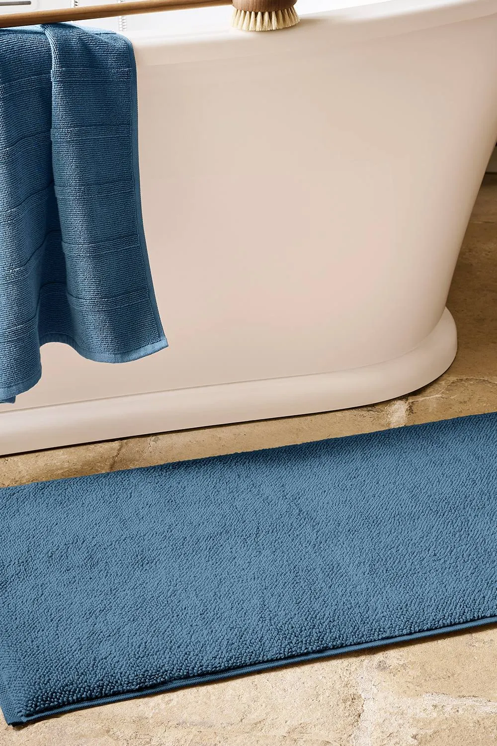 CHRISTY 'Highgate' Turkish Cotton Luxurious Bath Rugs in Mid Blue 1