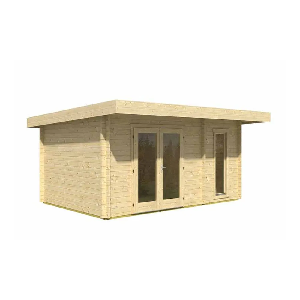 Lasita Maja Ltd Chameleon 44-Log Cabin, Garden Room, Home Office - L510xW410xH233.7 cm in Light Brown 4