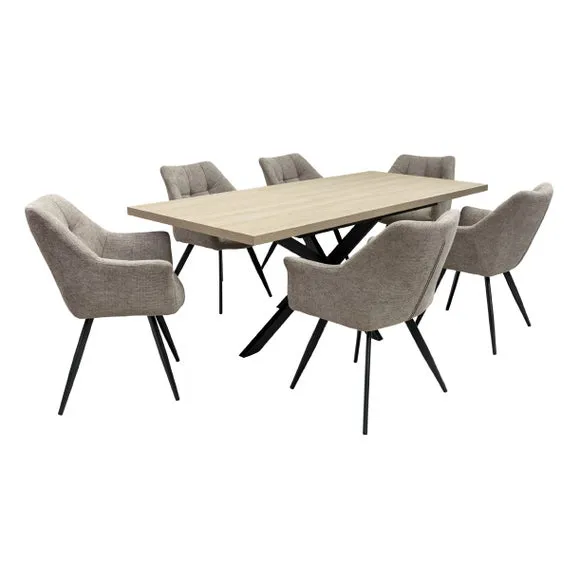 Dalton 4-6 Seater Large Extendable Dining Table, Brown 5