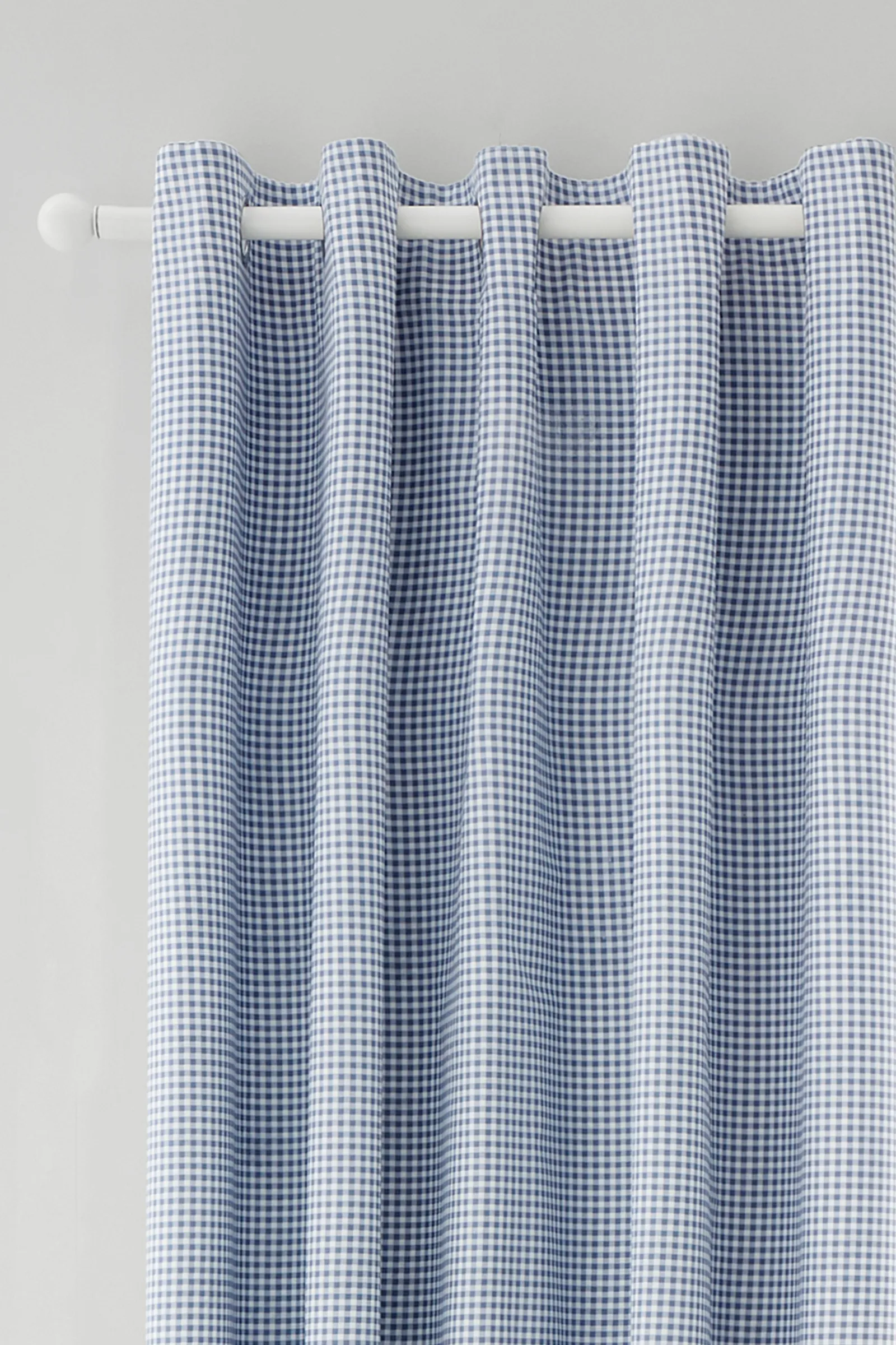 Catherine Lansfield 'Lucie Floral Frill' Fully Reversible Eyelet Curtains in Blue 4