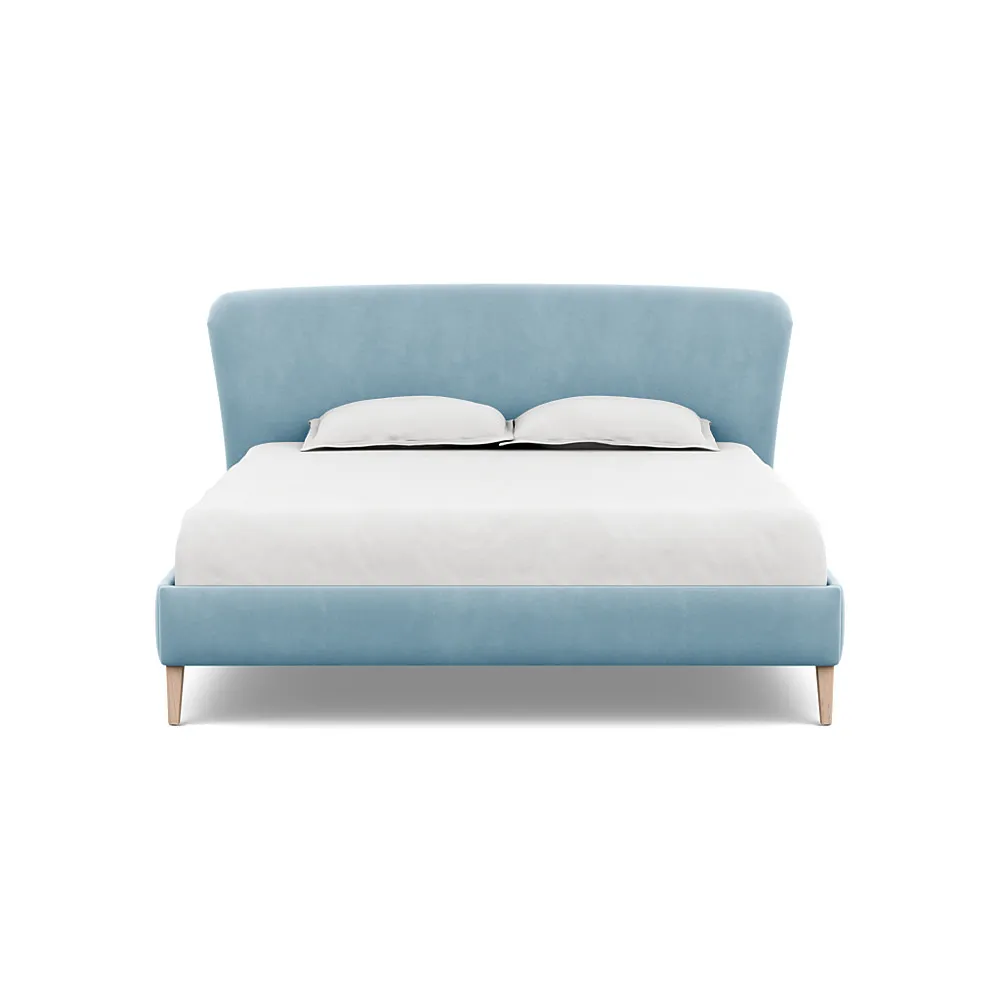 Heal's Darcey Bed Super King Varese Velvet Sky Natural Feet