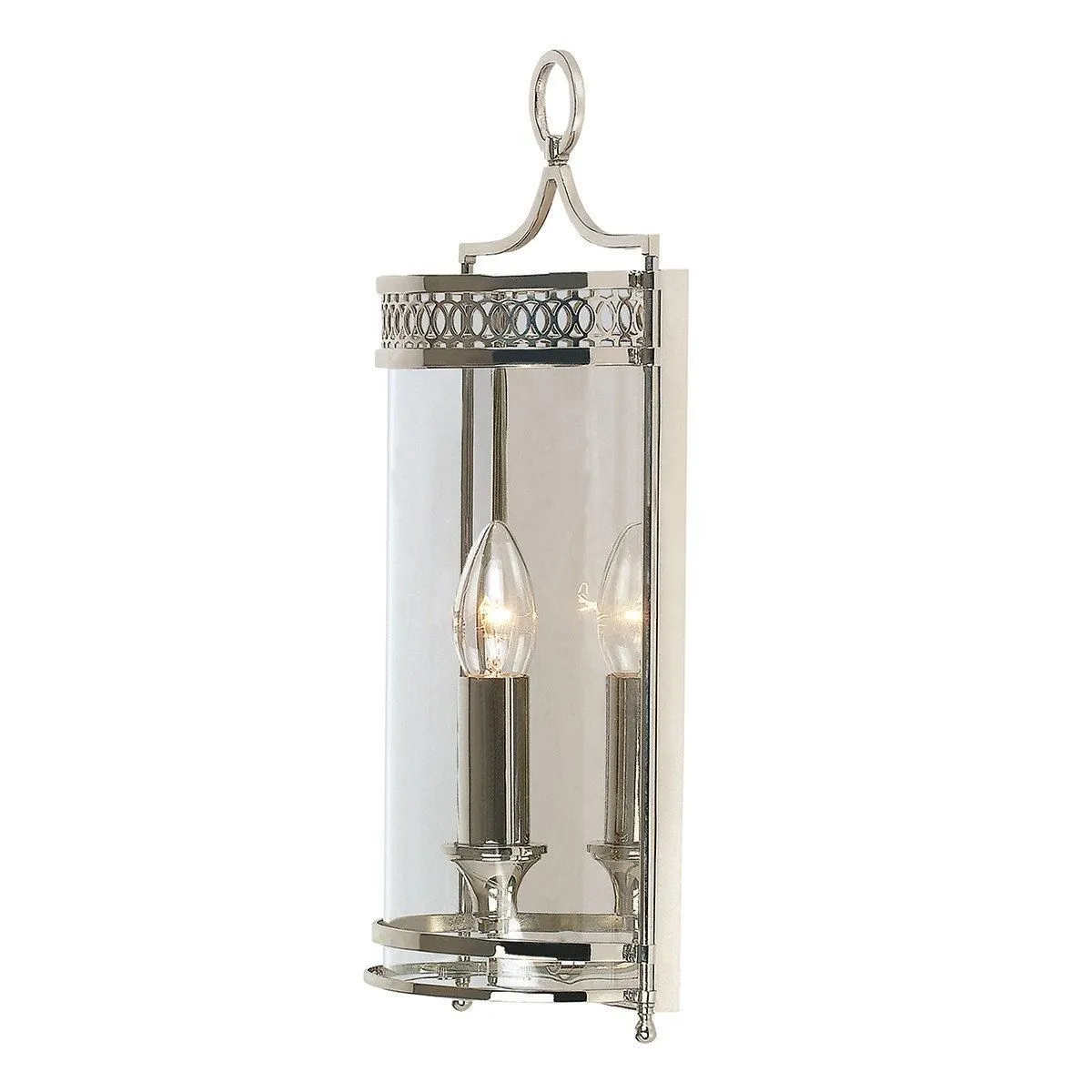 Netlighting Guildhall 1 Light Indoor Candle Wall Light Polished Nickel E14 in Grey