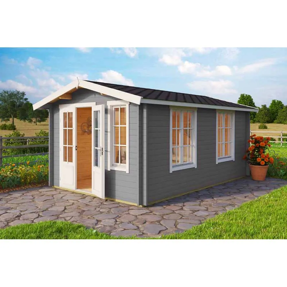 Lasita Maja Ltd Alexandra-Log Cabin, Garden Room, Home Office - L535xW347.6xH245.1 cm in Light Brown 4