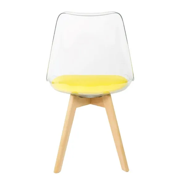 Fusion Living Soho Clear Plastic Dining Chair with Squared Legs 6