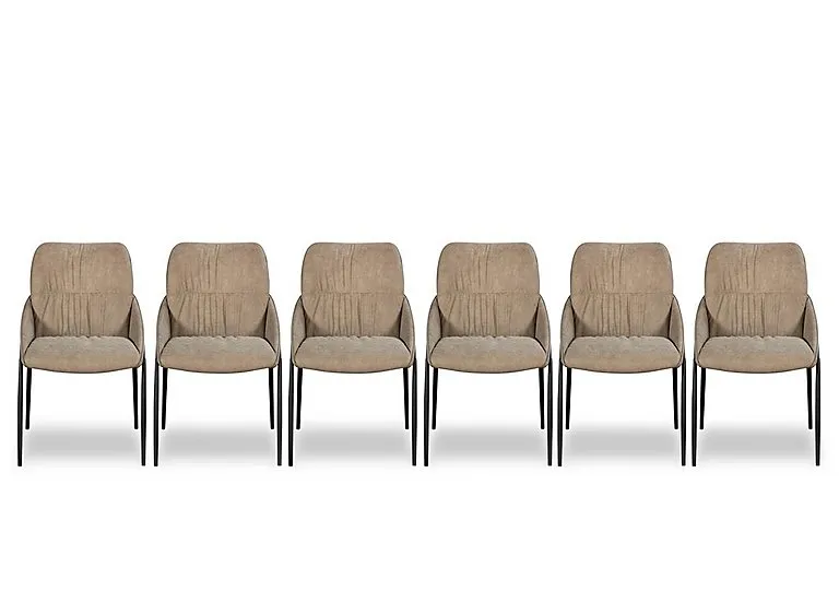 Pien Set of 6 Faux Leather Dining Chairs with Metal Legs - In Time for Christmas