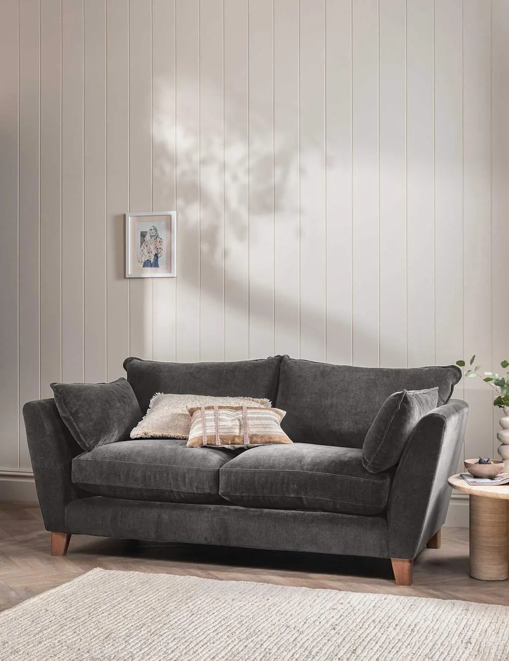 BARKER AND STONEHOUSE Irving Chenille Large 3 Seater Sofa Grey