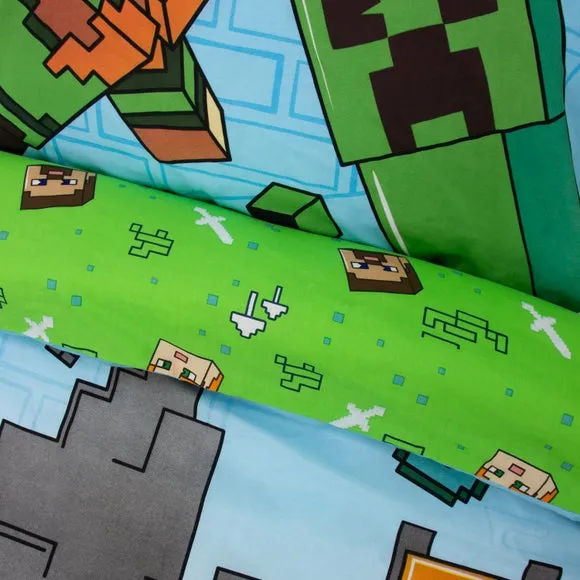 Minecraft Levels Polycotton Duvet Cover & Pillowcase Set 5