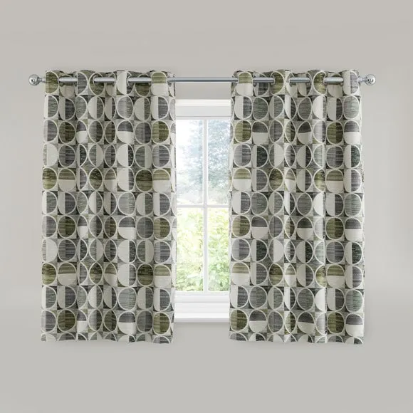 Cai Circle Jacquard Eyelet Curtains 5