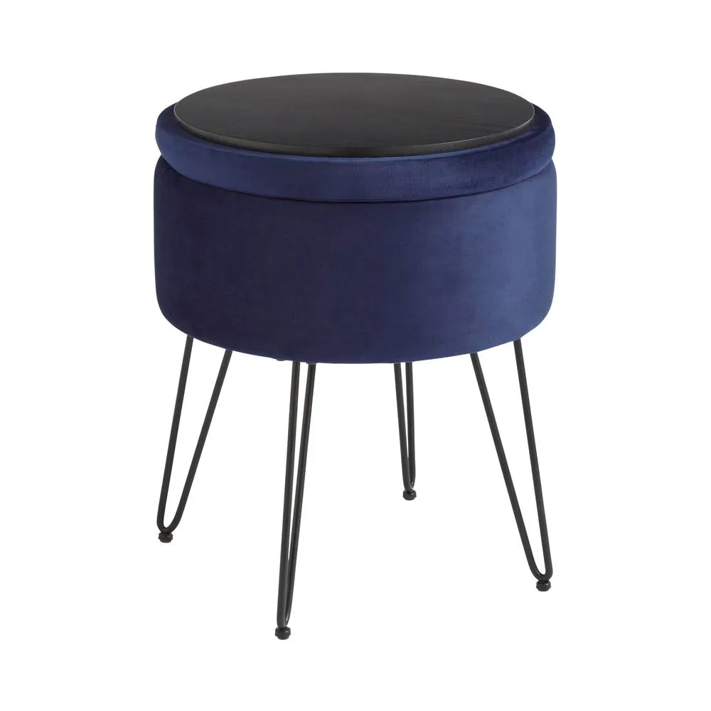 GFW Avery Velvet Storage Stool in Midnight 4