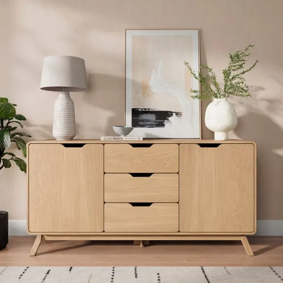 Edda Extra Wide Sideboard, Oak Effect