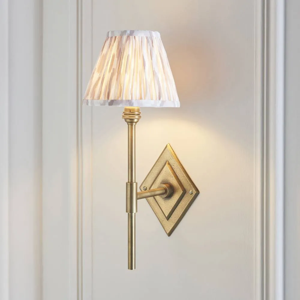 Netlighting Diamond Tall & Ikat 16cm Wall Lamp Antique Brass Neutral Print in Gold 2
