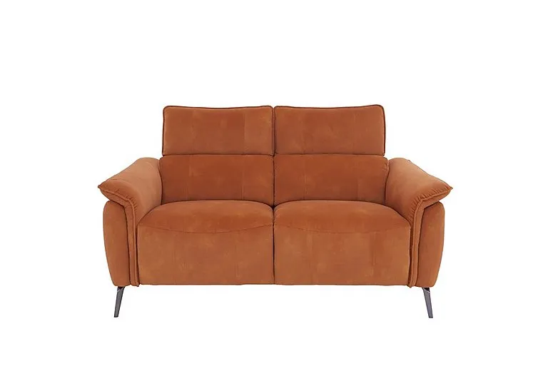 Jude Fabric 2 Seater Recliner Sofa with Headrests and Power Lumbar - Dexter Pumpkin