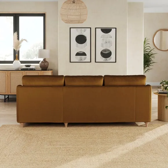 Hattie Matte Plush Velvet Corner Chaise Sofa 3