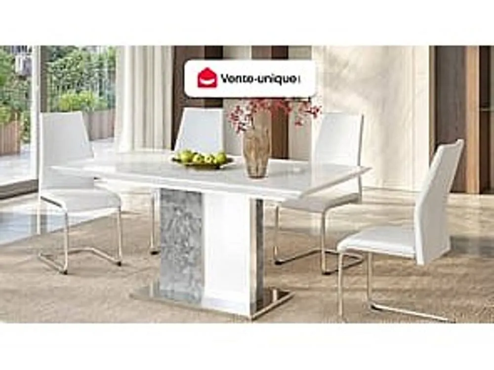 Vente-unique Extendable Dining Table - 6 To 8 Place Settings - MDF - Colours: in Grey 4